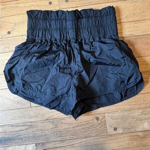 Free People Black Smocked High-Waist Shorts | Balloon Silhouette